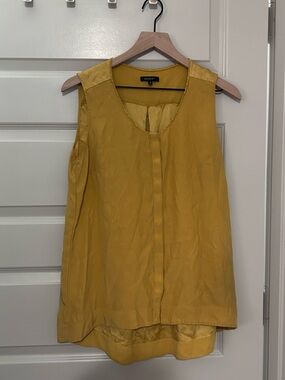 Lafayette148 Yellow Sleeveless Silk Blouse
